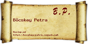Böcskey Petra névjegykártya