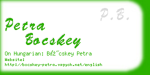 petra bocskey business card